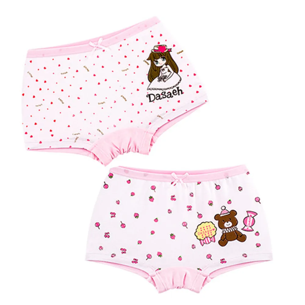 Нижнее белье для девочек OMGosh из 100% хлопка 2 шт. розовые Симпатичные боксеры нижнее