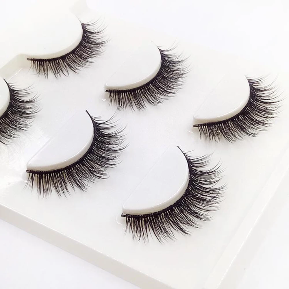 Новинка 3 пары накладных ресниц ручной работы с перекрестными краями красивый