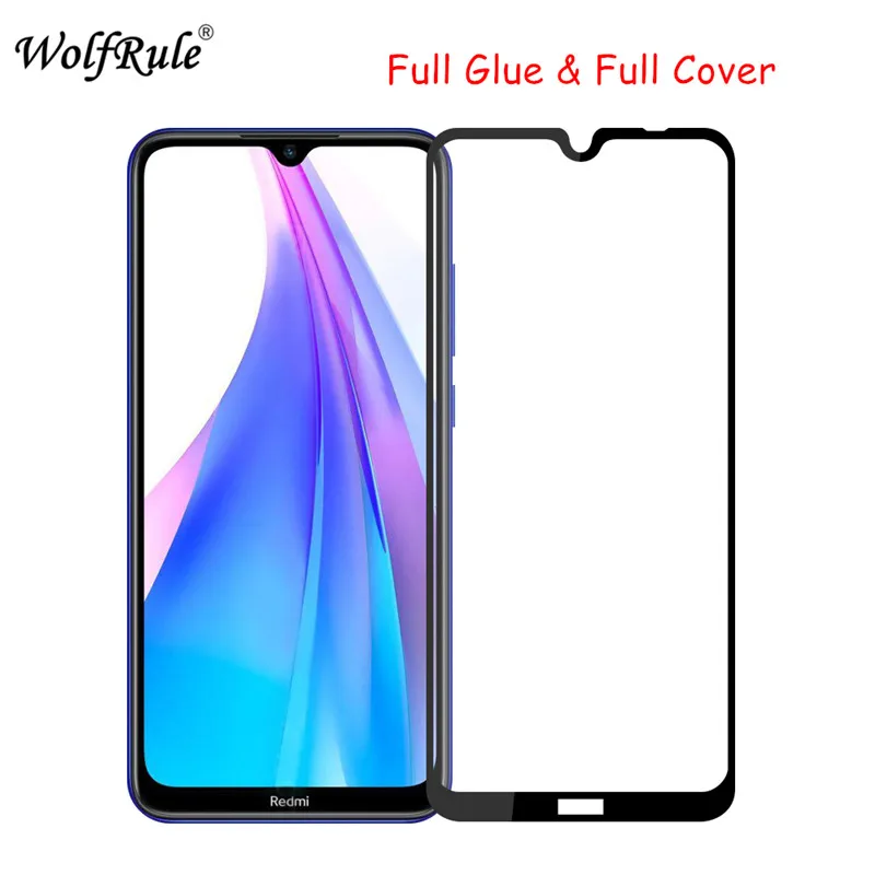 2 шт. защита для ЖК экрана Xiaomi Redmi Note 8T закаленное стекло с полным клеем 6