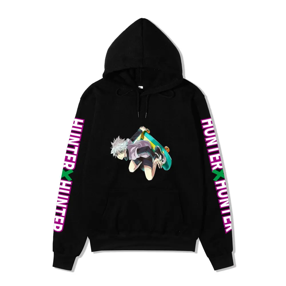Милые мужские толстовки с капюшоном Hunter X Мужские Женские пуловеры свитшоты Killua