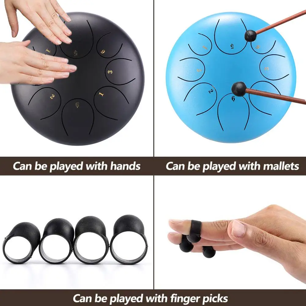 10/12 дюймов 9 заметок стальной барабан ручной кастрюля с барабаном сумка для