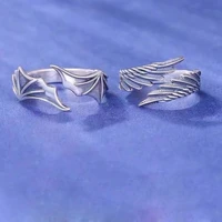 personality angel wings open rings adjustable couple ring for lover women men lady girls boys valentines day birthday gift