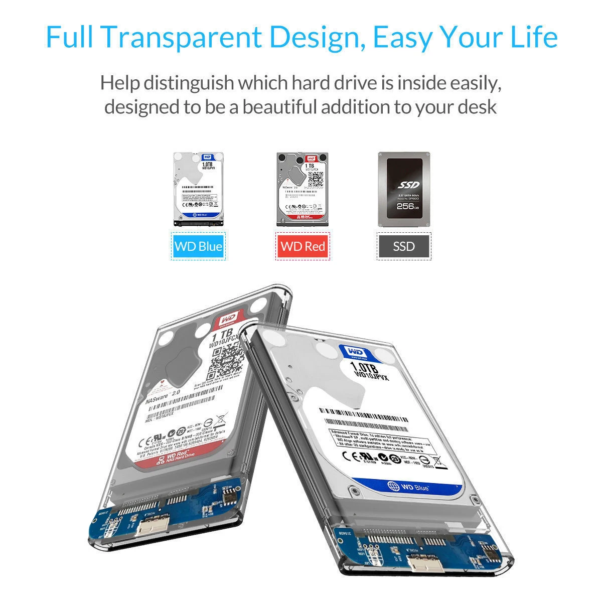 Корпус для внешнего жесткого диска SOONHUA 2 5 дюйма USB 3 0 SATA3 Гбит/с | Электроника