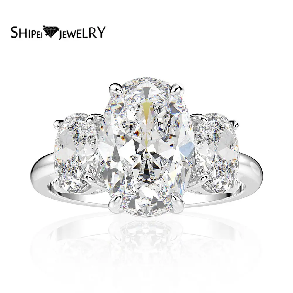 

Шипай класса люкс 925 стерлингового серебра Oual белый создан Муассанит Бриллианты драгоценный камень свадебные ювелирные украшения, обручал...