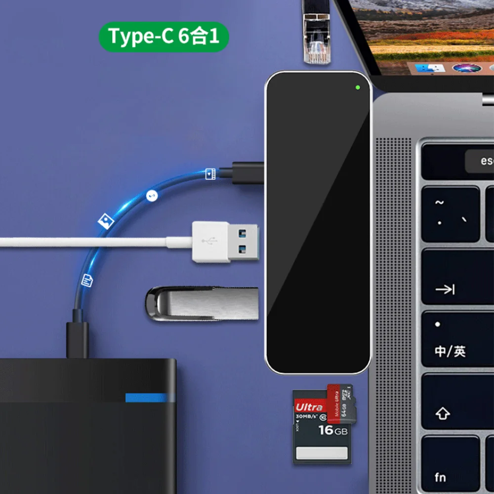 Фото 6/3in1 Тип USB C Hub адаптер с 4K USB-C HDMI 3 0 порты TF/SD кард-ридер PD быстрая Зарядное 6/3in1 Тип USB C Hub адаптер с 4K USB-C HDMI 3 0 порты TF/SD кард-ридер PD быстрая Зарядное