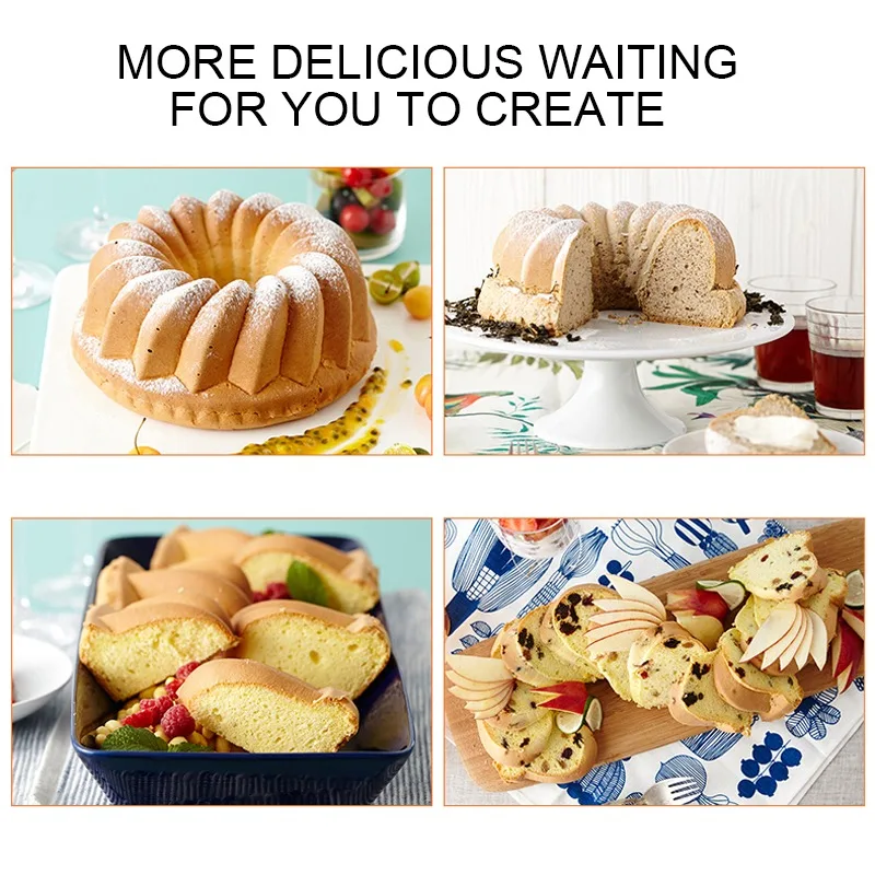 

3D Large Swirling Scroll Baking Mold Non Stick Silicone High Temperature Resistant Cake Pan Pudding Dessert Decorating Tool