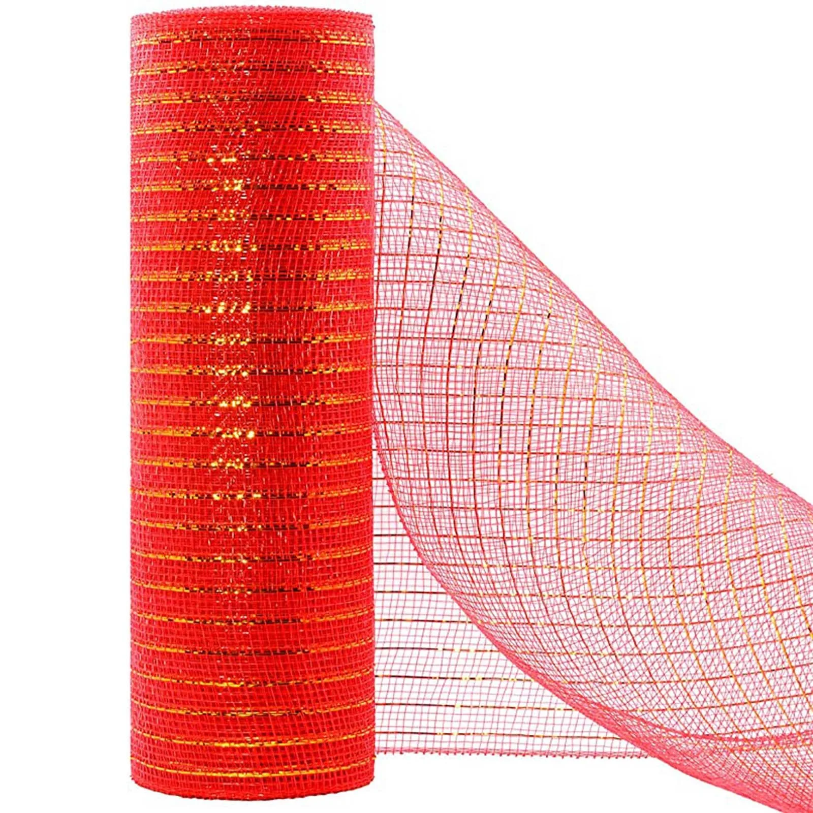 25#Christmas Deco Poly Mesh Ribbon Each Roll - Metallic Foil More Color Can for Choose Rolls Wreaths Swags Bows Wrapping# | Дом и сад
