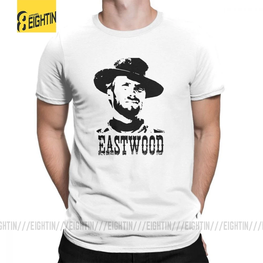 Клин Иствуд Футболка короткий рукав О до образный вырез футболки 100% хлопок