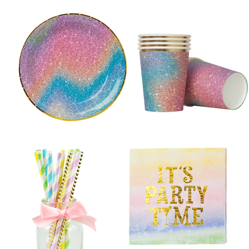 65 шт./компл. это вечерние время тема одноразовая посуда Бумага Салфетка под