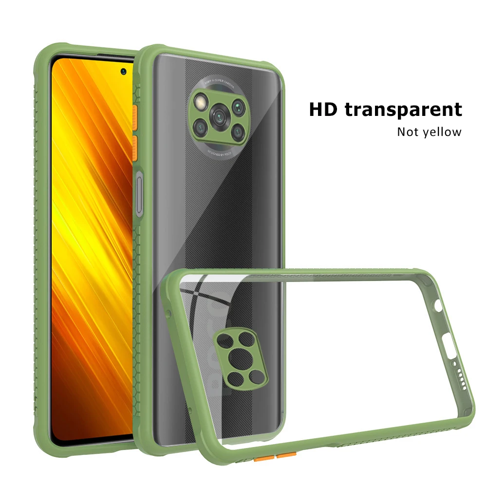 

For Xiaomi POCO X3 NFC Case Hard Transparent Matte Shockproof protective Back Cover Case For Xiaomi POCO M3 F3 C3 X3 Pro shell