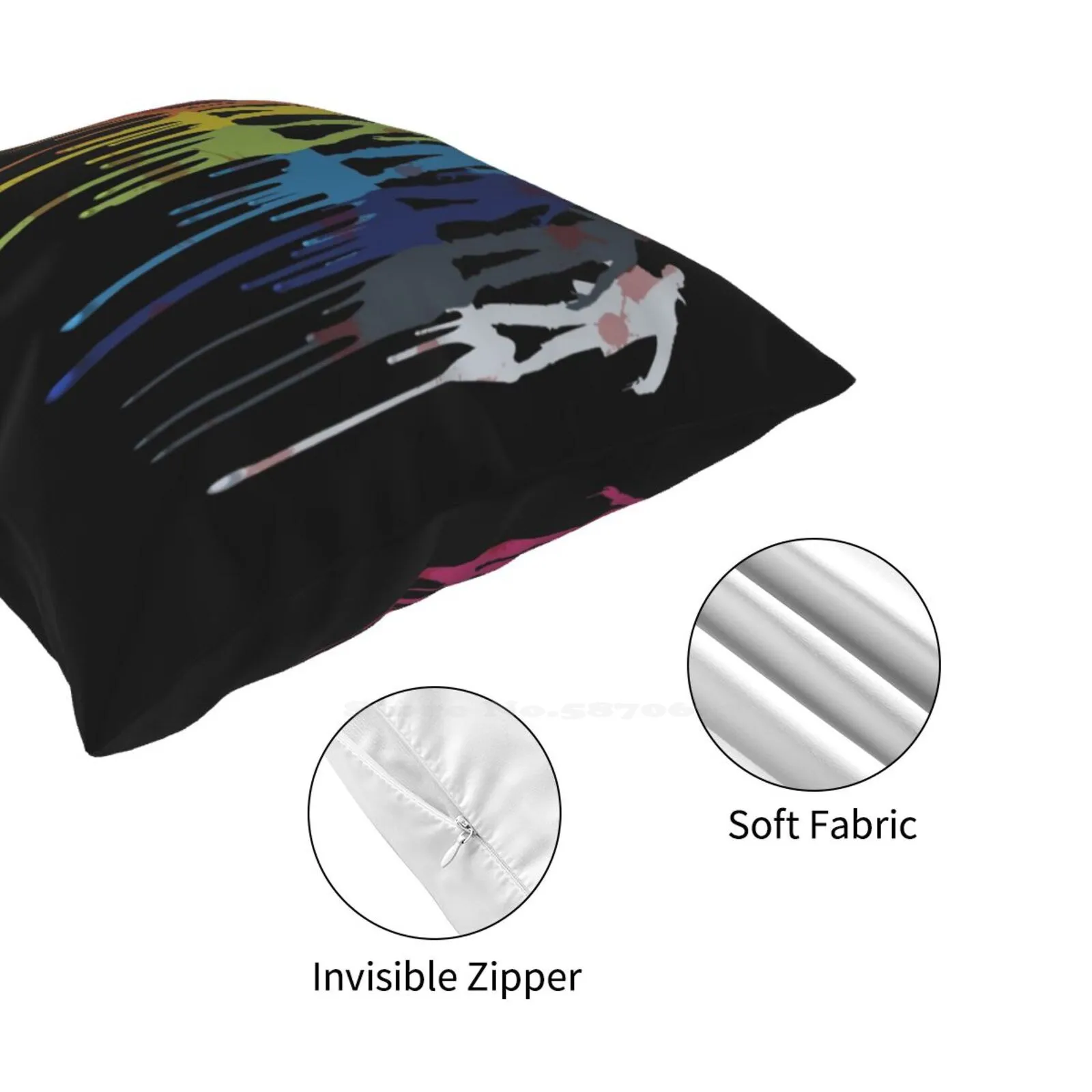 Чехол с радужной смешкой зомби: версия двумя подушками украшение для спальни