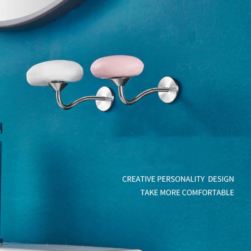 

Stainless Steel Storage Soap Dish Strong Magnetic Soap Holder Multi-purpose Storage Hooks for Bathroom Toilet Punch-free