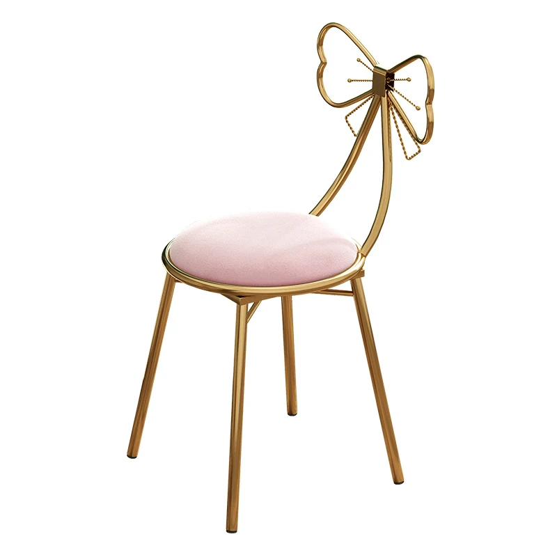 

Modern Simple Butterfly Net Red Makeup Dressing Stool Back Manicure Chair Bedroom Ins Nordic Girl Back