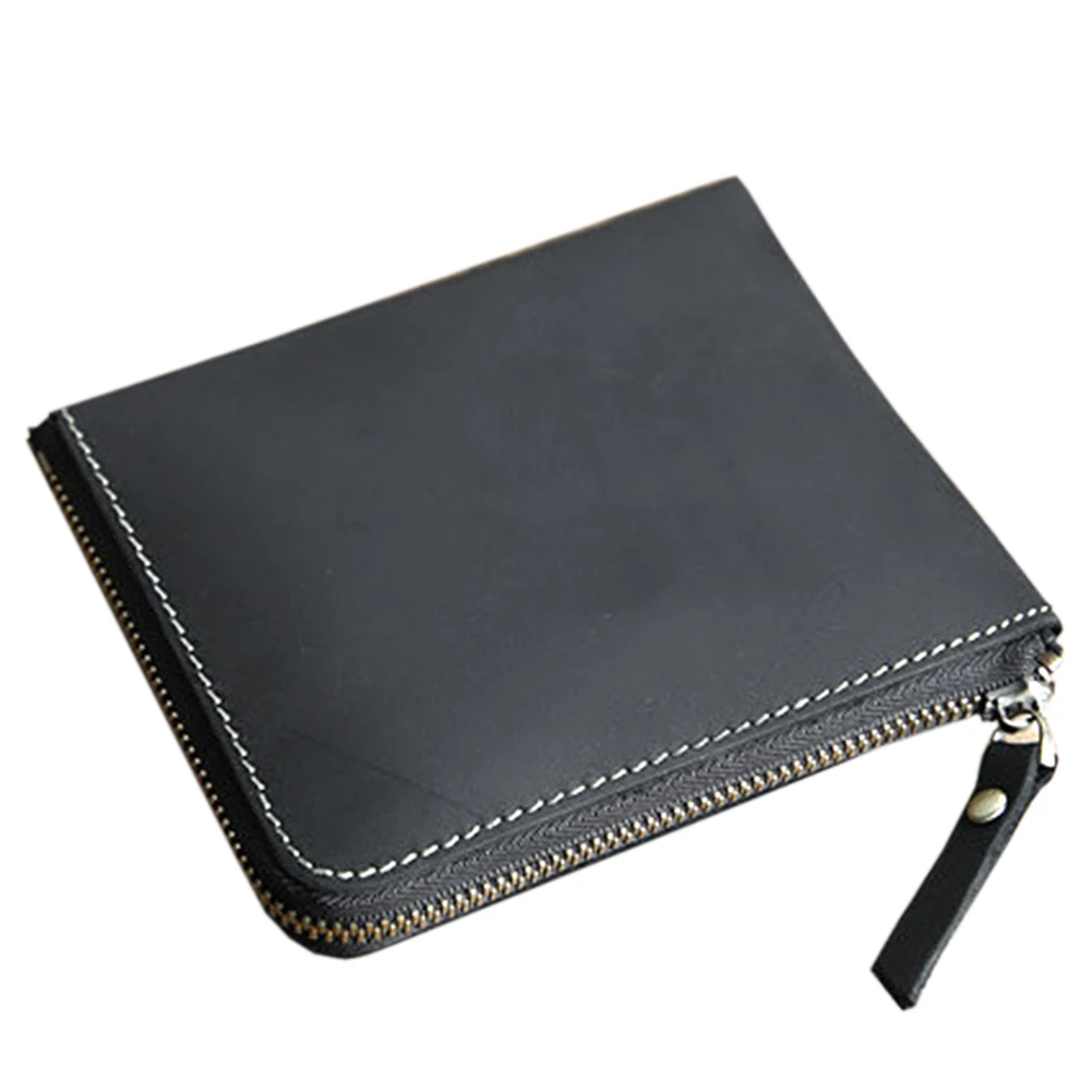 

Fashion Vintage PU Leather Zipper Around Men Wallet Purse Gift Card Holder Coin Pocket Business Casual Cash Practical Mini Short
