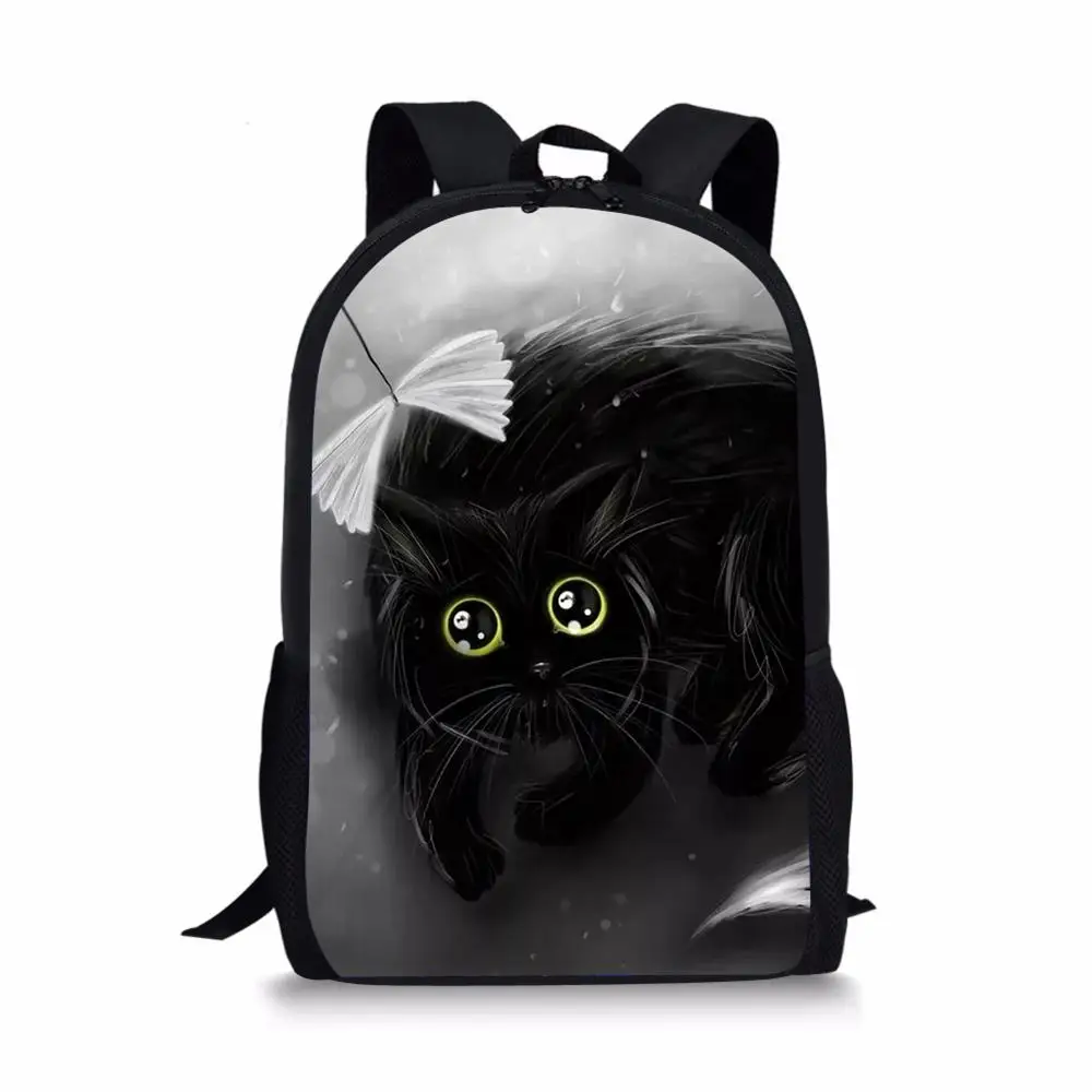 HaoYun Children's School Bags Black Cats Pattern Primary Student Bookbags Fantasy Animal Back to School Satchecl Schoolbags