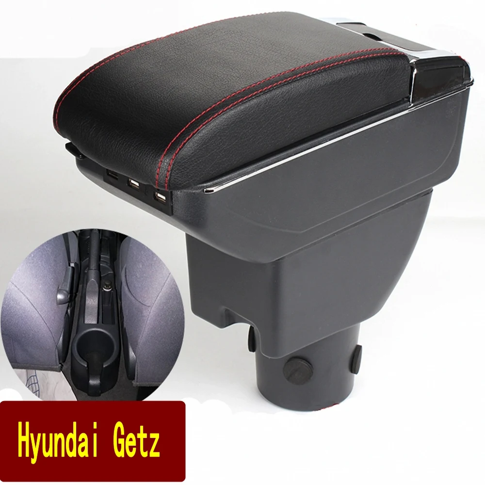 

Car Armrest For Hyundai Getz Rotatable central Store content Storage box with Ashtray USB Charging Car decoration accessories