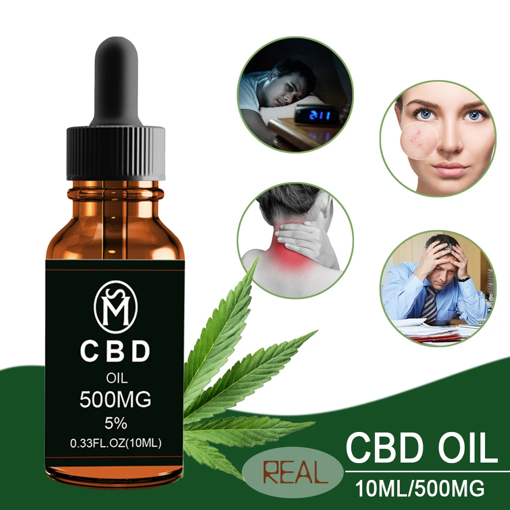 

1Bottle Original Hemp Oil 10ML For Body Care include 500mg CBD Inside Effective for Insomnia anti-anxiety and Relief Pain Quick