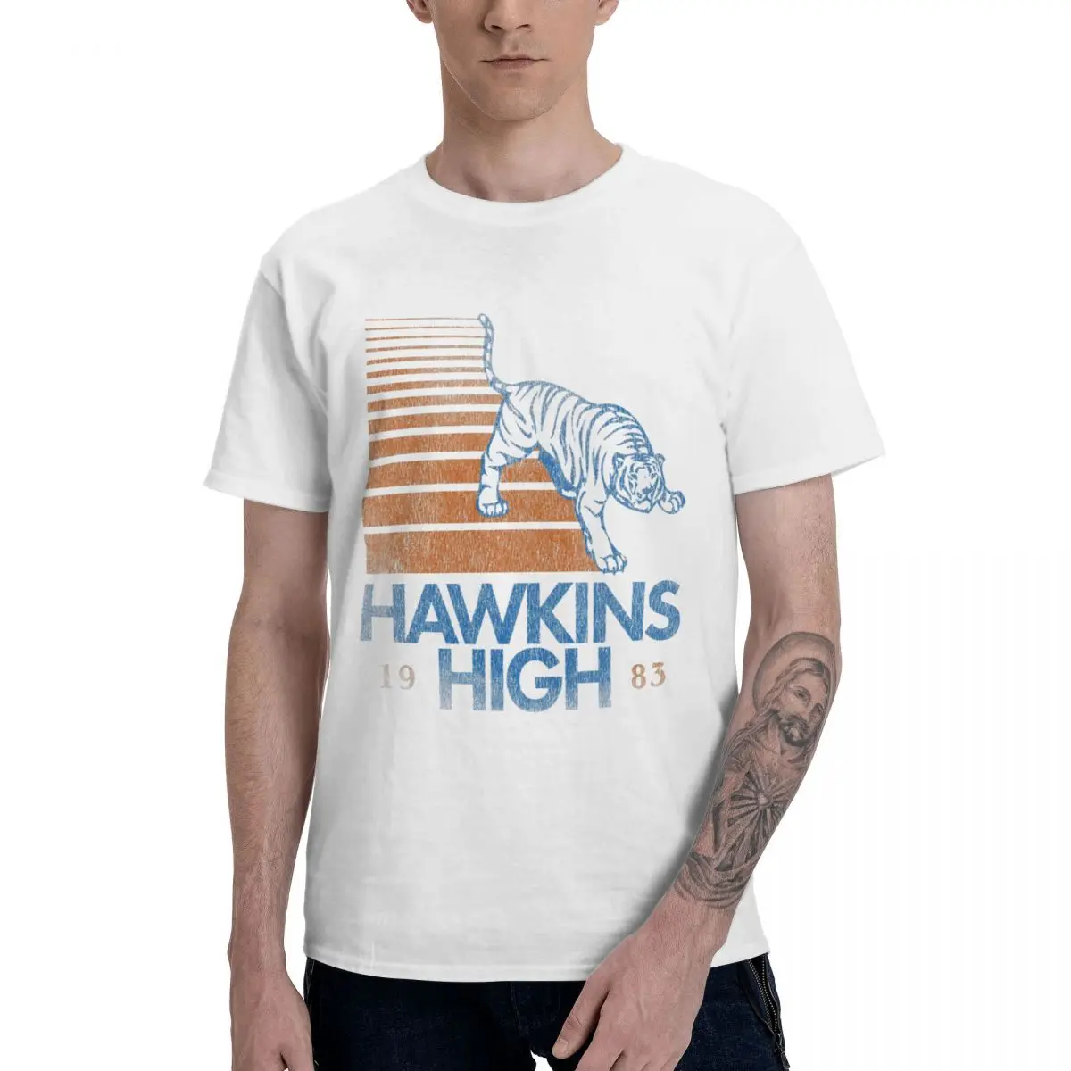 

Мужская футболка из чистого хлопка, с круглым вырезом и коротким рукавом