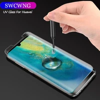 3d uv liquid tempered glass film for huawei p40 p30 pro mate 30pr full adhesive glass for huawei 20 pro 20 lite screen protector