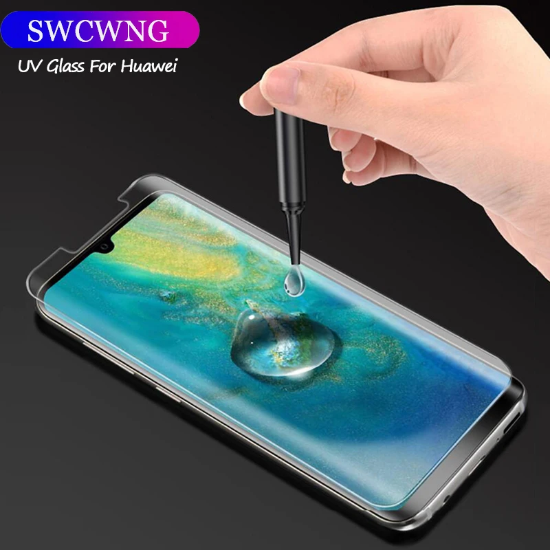 3D УФ-пленка из жидкого стекла для Huawei P40 P30 Pro Mate 30pr полное клейкое стекло 20 Lite