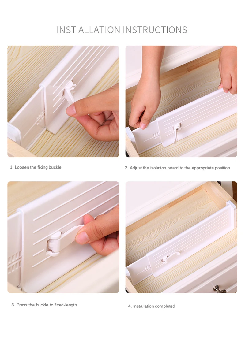 Plastic Adjustable Drawer Dividers Organiser Retractable Stretch Storage Partition Cabinet Board Household Divider | Дом и сад