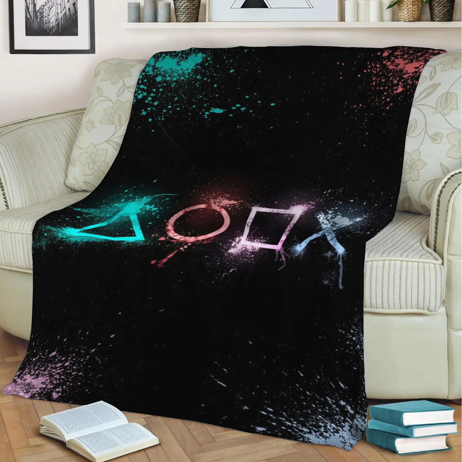 

For Ps Fans Throw Blanket Print on Sherpa Blankets Soft for Sofa Customized DIY Plush Thin Quilt