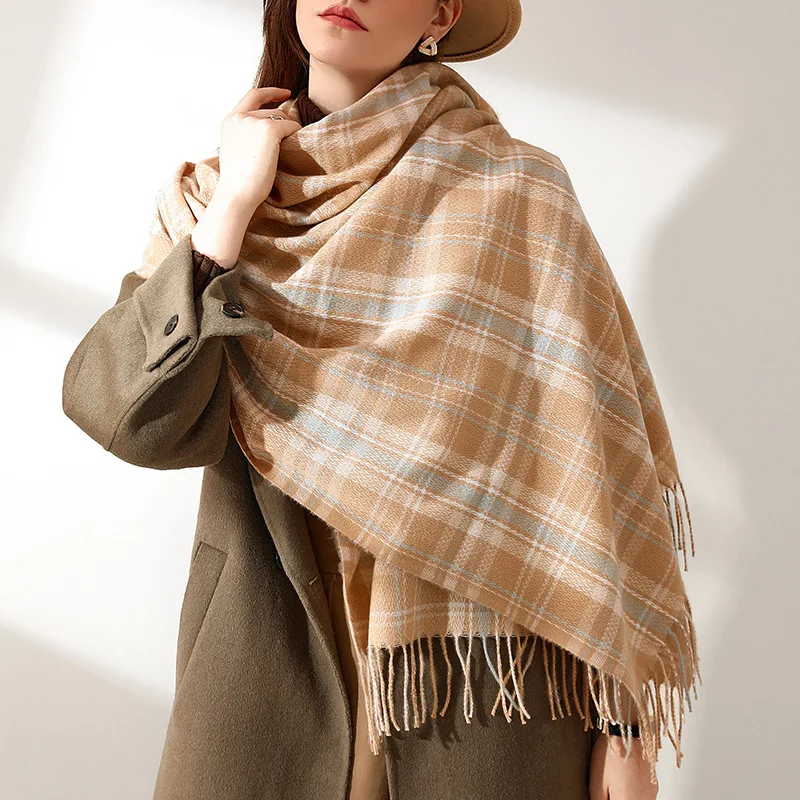 

GOPLUS Scarf Women Winter Scarves for Ladies Plaid Female Wraps Keep Warm Shawl Echarpe Femme Szalik Damski Zimowy Fulares Mujer