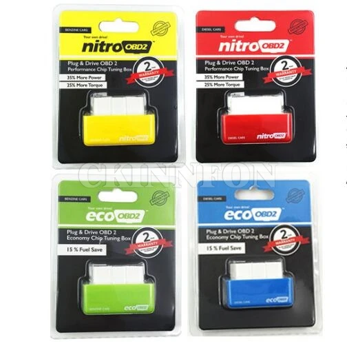 

200Pcs/Lot EcoOBD2 Nitroobd2 Diesel Car Chip OBDII OBD2 Tuning Box Plug and Drive OBD 2 Chip Lower Fuel and Lower Emission
