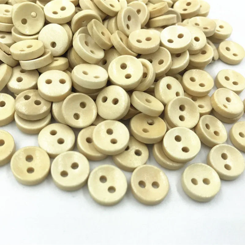 200 шт. деревянные пуговицы с двумя отверстиями 10 мм | Дом и сад