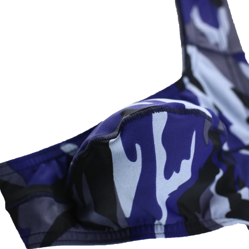 Мужские трусы стринги с карманом для пениса черные камуфляжные бандаж на пенис