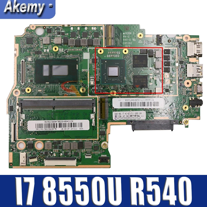 Материнская плата Akemy для ноутбука Lenovo 330S 14IKB ЦП I7 8550U GPU R540 4 Гб ОЗУ DDR4