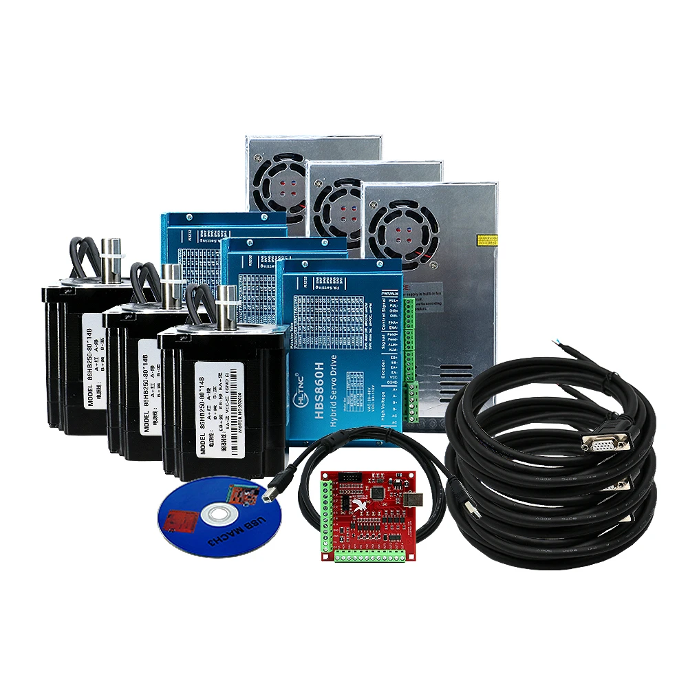 Шаговый двигатель с замкнутым контуром Nema 34 DC 12 5n 8 4 драйвером и блоком питания 400