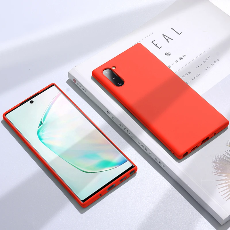 Красный Для samsung Galaxy Note 10 чехол Note 10 Plus жидкий Силиконовый ТПУ карамельного цвета чехол для samsung Galaxy Note 9 8 10 Pro Чехол - Цвет: Красный