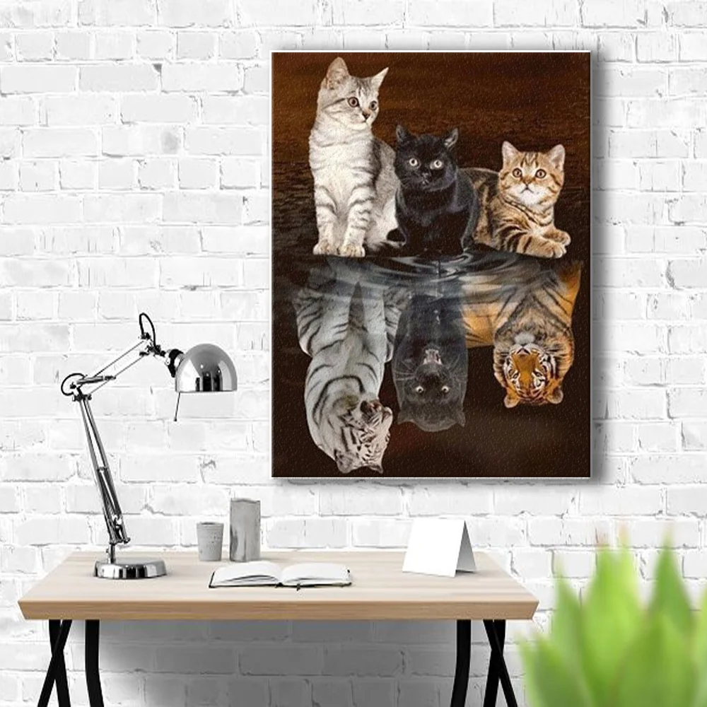 DIY картина маслом по номерам животное акриловая краска уникальный подарок