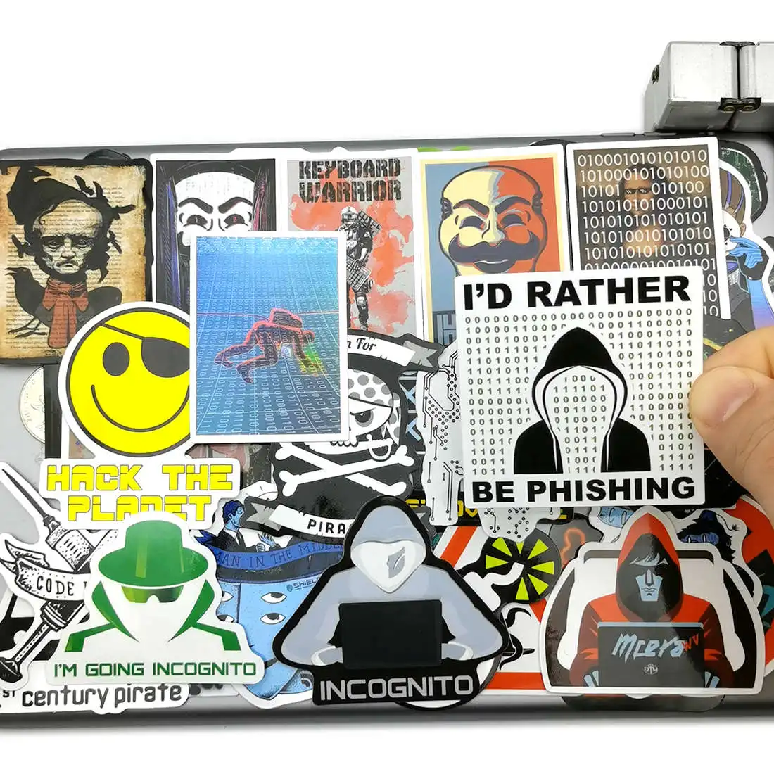 

50 шт., Хакер, компьютерщик, программист, символ темной сети, мир, смешанный, забавный, для телефона, ноутбука, чехол, гитара, багаж, скейтборд, в...