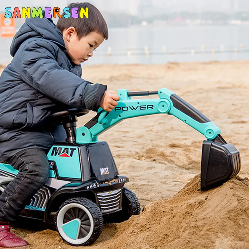Детский большой экскаватор игрушки баланс автомобиль ходунки Детская езда на