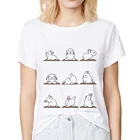 Женская футболка с короткими рукавами, летняя, белая, повседневная, с милыми кроликами, YogaRabbit
