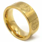 Мужская Золотая Католическая Медаль изгнанного изгнанта Святого Бенедикта, кольцо размером 7-13