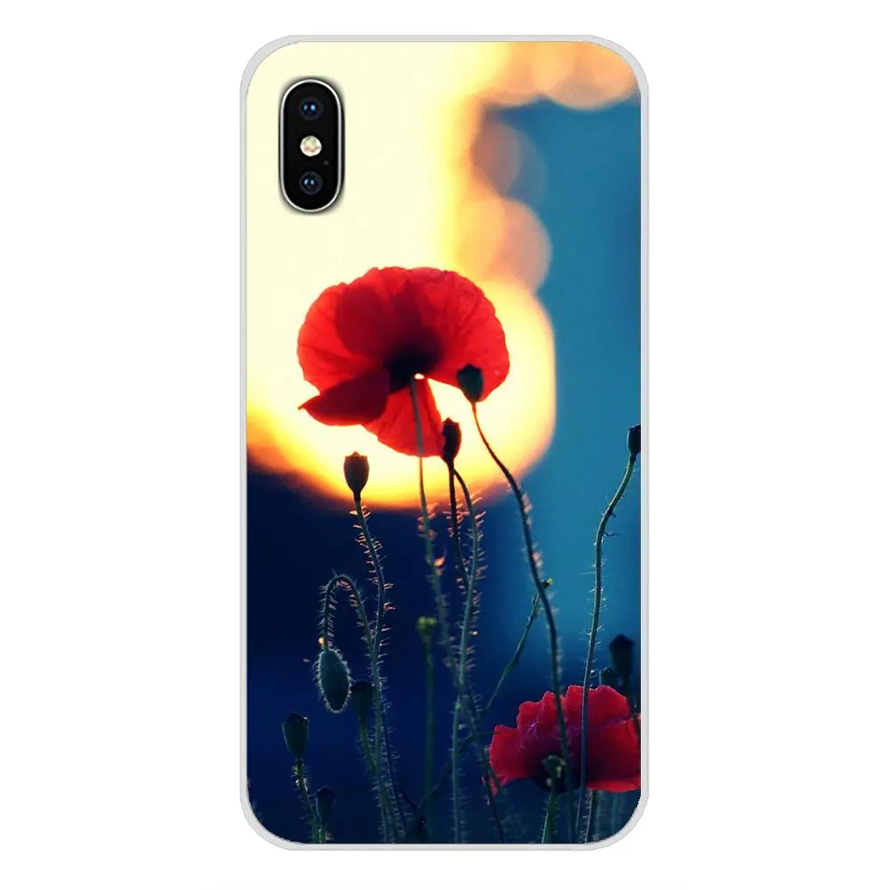 Аксессуары чехлы для телефонов Чехлы с рисунком макового цветка Samsung A10 A30 A40 A50 A60