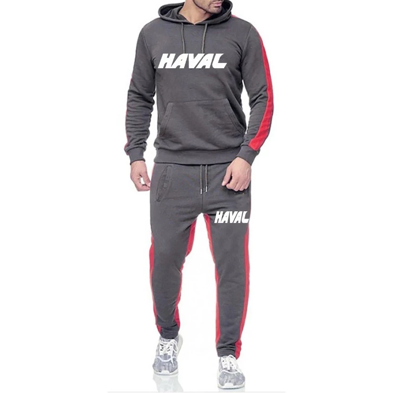 

2021 new fashion hot-selling men's gym sportswear: hoodie + jogging suit 2-piece leisure fashion travel