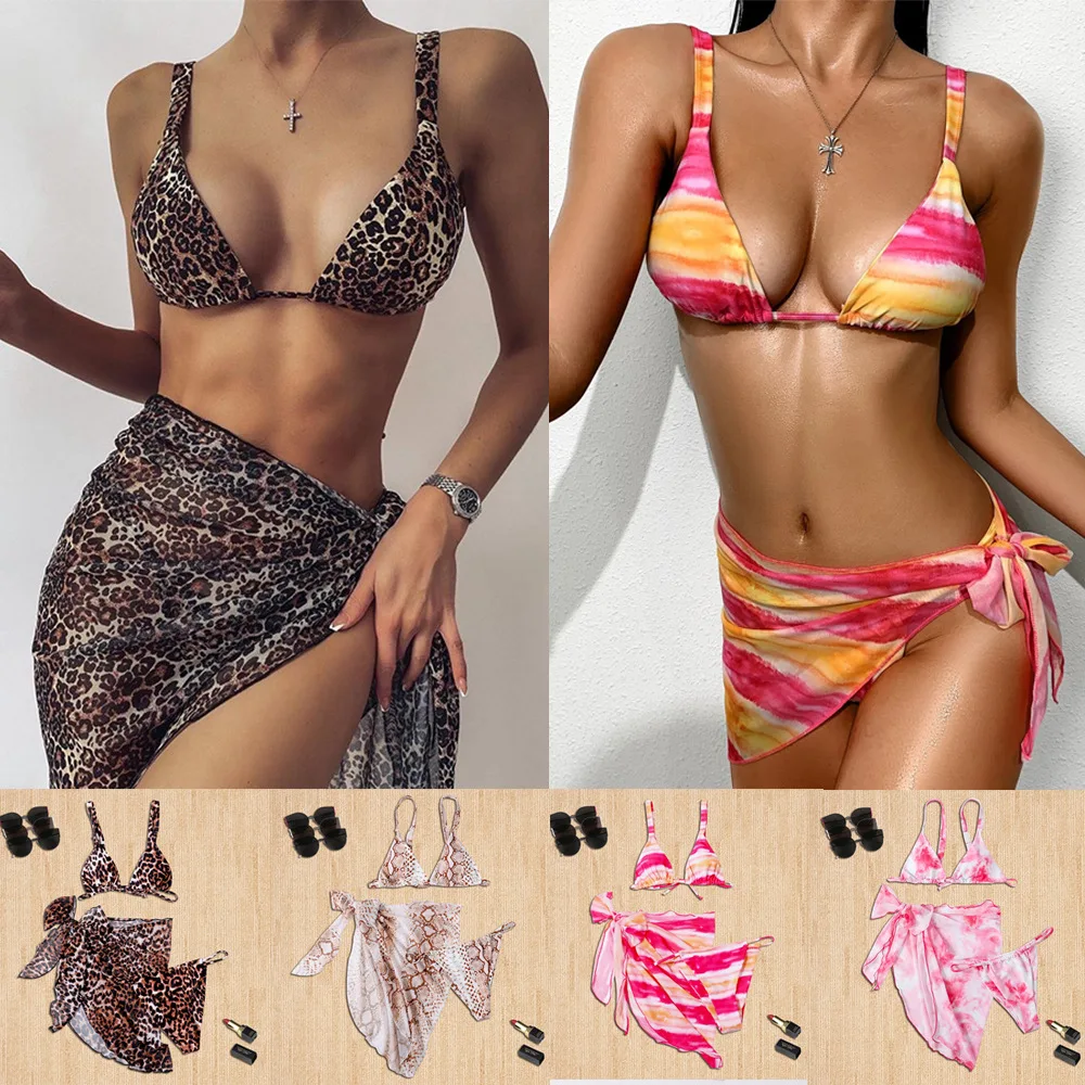 

Sexy 2-piece Suit Swimwear Women Leopard Push Up Monokini Brazilian Biquini Summer High Waisted Bikini Set 2021 NEW Beach Wear