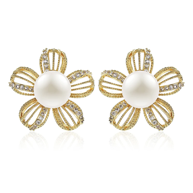 Очень Женские винтажные большие жемчужные серьги гвоздики медные свадебные с