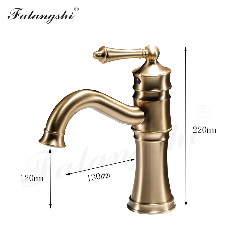 

Basin Gold Faucet Brushed Bathroom Cold And Hot Sink Taps Single Handle Deck Mounted Luxury Hotel Washbasin Faucet WB1080