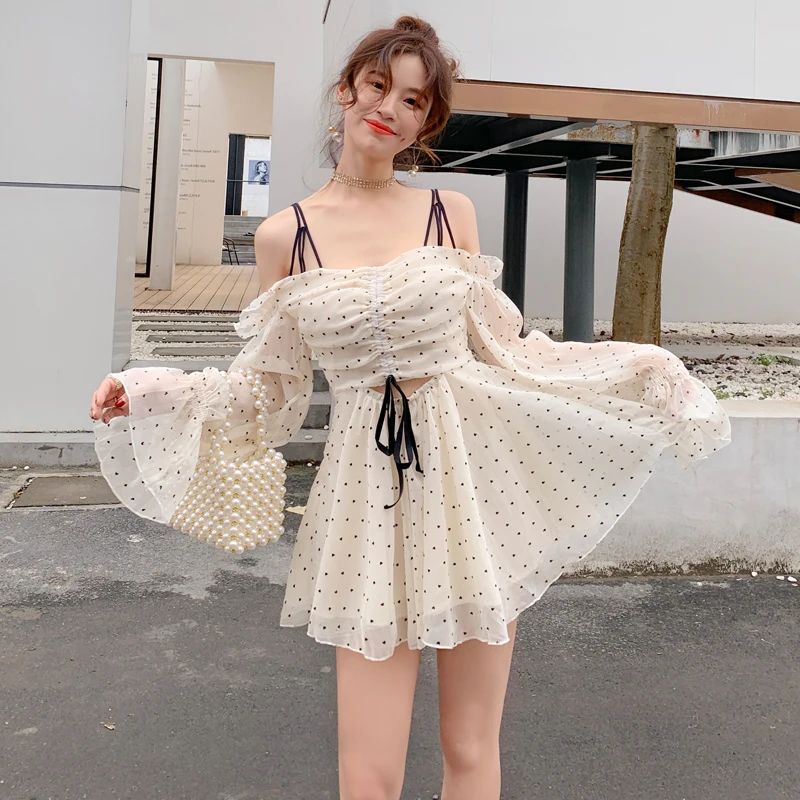 2020 женское винтажное ДРАПИРОВАННОЕ облегающее мини платье в горошек с завязками
