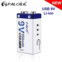 1 12pcs usb 9v lithium rechargeable battery 9v 650mah li ion batteries led display