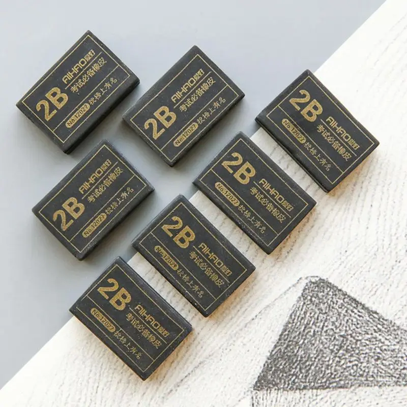 2B Pencils Eraser Sketch Drawing Rubber Pencil Cube Office Erasers for School Student Kids Art Painting Correction Supply | Канцтовары