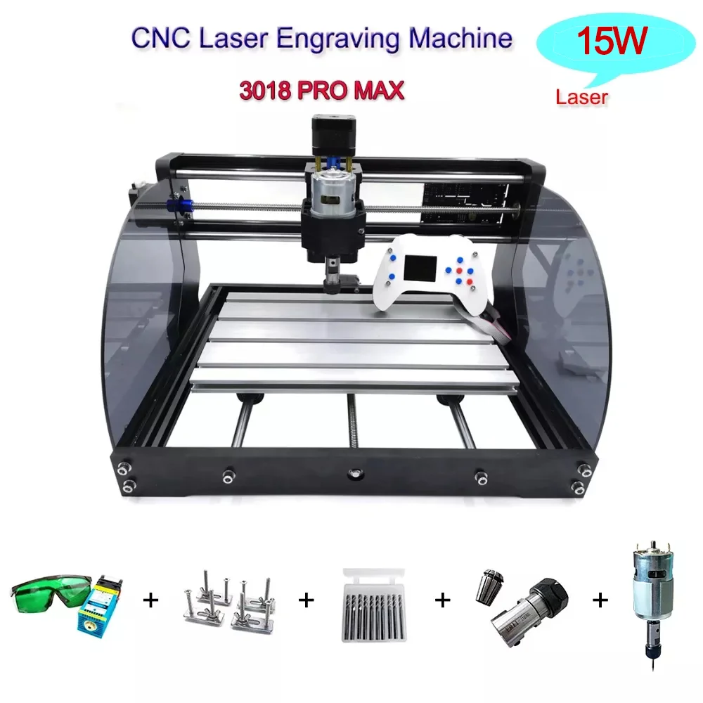 

3018 Pro Max CNC Laser Engraver 15W 3 Axis PBC Laser Cutting Machine Engraving CNC Wood Router GRBL Laser Offline Router Machine