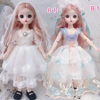 30cm beauty bjd doll princess little girl dress dolls 15 movable jointed bjd dolls handmade toys make up diy toy gift for girls