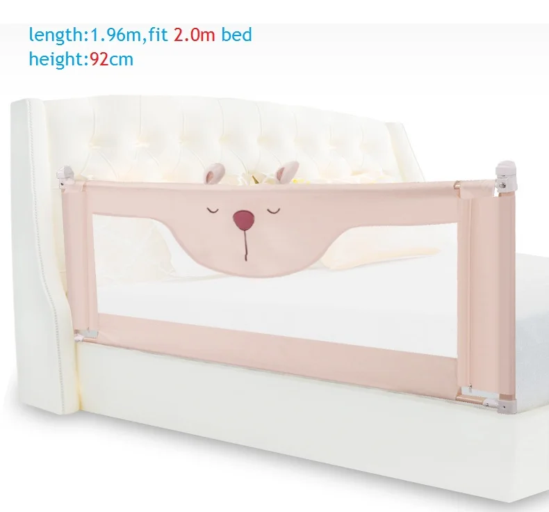 beige bear-2.0m От 1,2 м до 2,2 м портативная переносная кровать для путешествий детский манеж детская забор детская кровать с загородкой safeti Rails Защитная кровать забор детская ограждение - Цвет: beige bear-2.0m