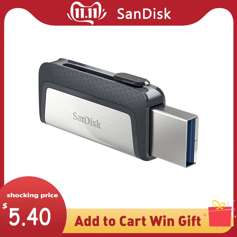 SanDisk 128 ГБ SDDDC2 Экстремальная высокая скорость type-C USB3.1 двойной OTG USB флеш-накопитель 64 ГБ флеш-накопители 16 Гб 150 м/с флешки 32 Гб
